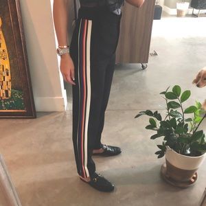 Side stripe tux pants